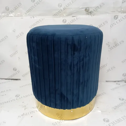 DESIGNER VELVET PLEATED FOOTSTOOL 