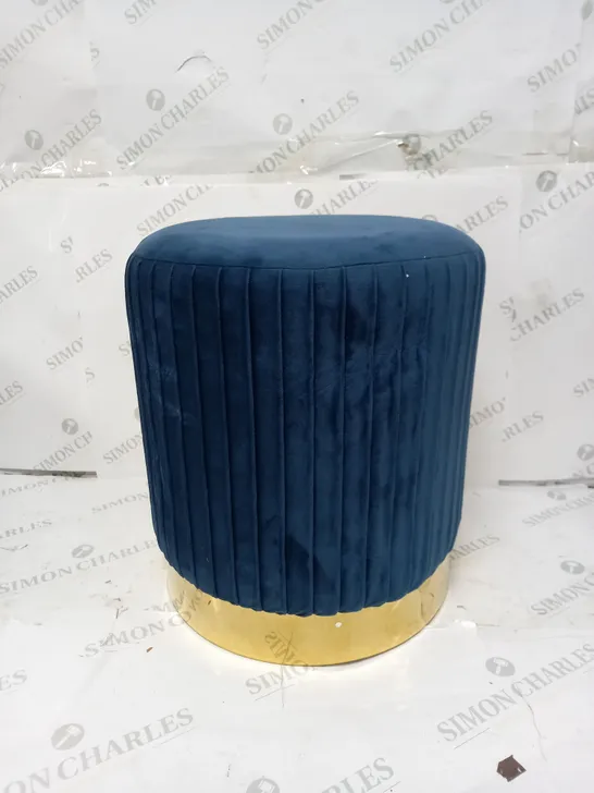 DESIGNER VELVET PLEATED FOOTSTOOL 