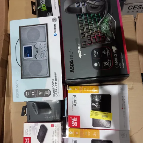 LARGE BOX OF ASSORTED ELECTRICAL GOODS TO INCLUDE;