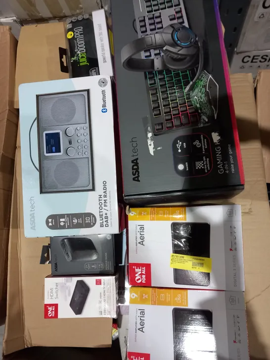 LARGE BOX OF ASSORTED ELECTRICAL GOODS TO INCLUDE;