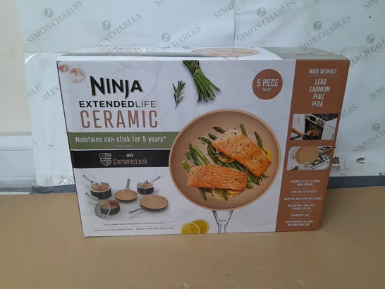 BOXED NINJA EXTENDED LIFE CERAMIC 5 PIECE COOKWARE SET CW95000UK