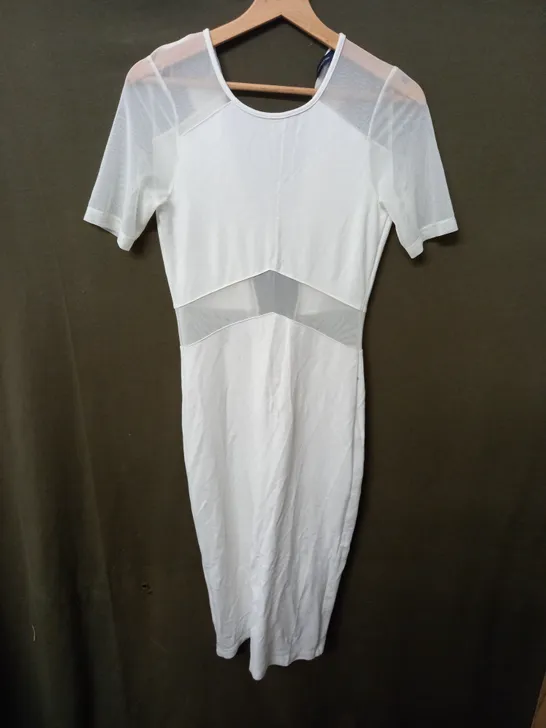 FRENCH CONNECTION WHITE SHORT SLEEVE DRESS - UK 10