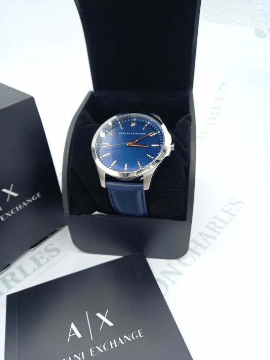 BRAND NEW BOXED ARMANI WATCH BLUE DIAL LEATHER STRAP RRP £268.5