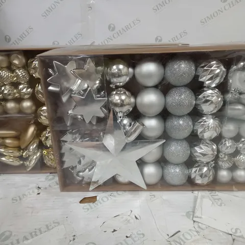 LOT OF 8 BRAND NEW 60-PACKS OF BAUBLES - SILVER & GOLD