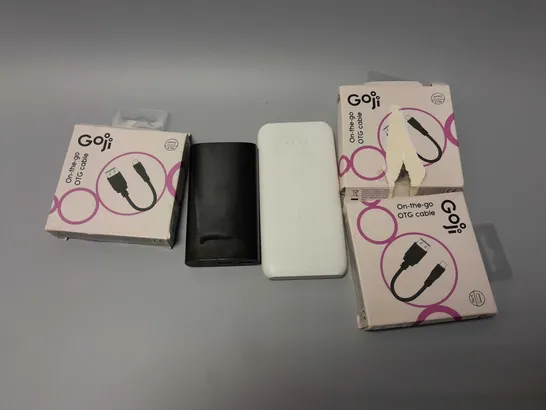 5 ELECTRICAL PRODUCTS TO INCLUDE GOJI OTG CABLE, RAVPOWER 10000mAh POWERBANK, GOJI POWERBANK