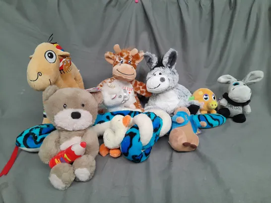 BOX OF ASSORTED PLUSH SOFT TEDDIES