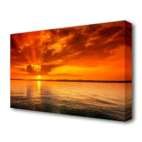 STUNNING SUN RAY OCEAN BEACH - WRAPPED CANVAS 