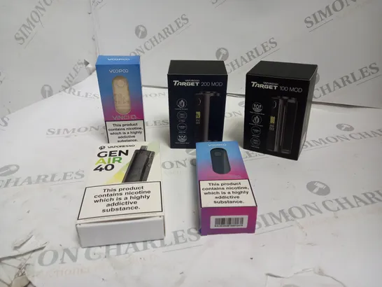 5 ASSORTED VAPE PRODUCTS INCLUDING: VOOPOO, VAPORESSO