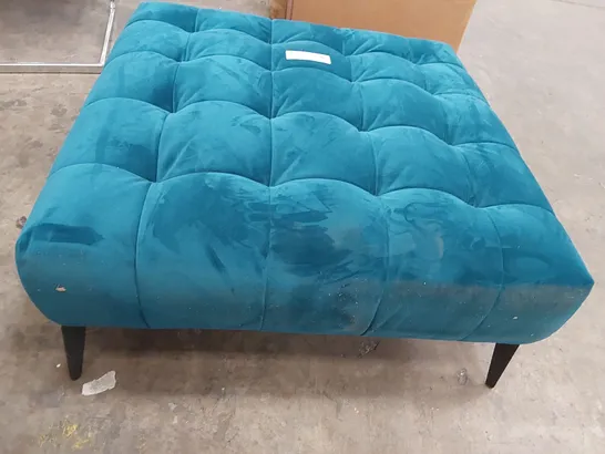 DESIGNER TEAL VELVET MONTREAL FOOTSTOOL (1 ITEM)