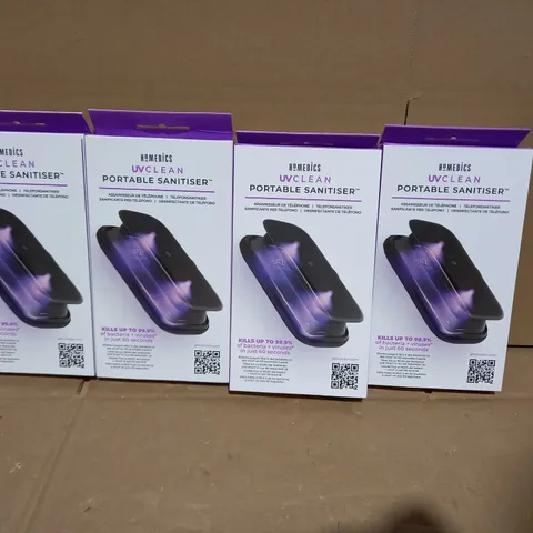 BOX OF 4 HOMEDICS UV-CLEAN PORTABLE SMARTPHONE SANITISERS