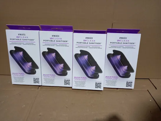 BOX OF 4 HOMEDICS UV-CLEAN PORTABLE SMARTPHONE SANITISERS