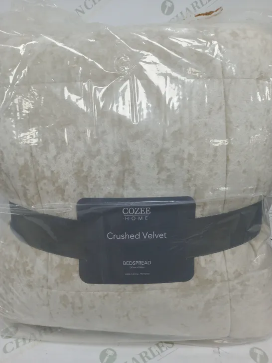 COZEE HOME CRUSHED VELVET BEDSPREAD 