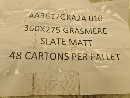 PALLET OF APPROXIMATELY 48 BRAND NEW CARTONS OF 10 GRASMERE SLATE MATT WALL TILES - 36X27.5CM