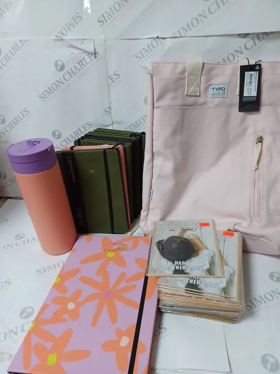 APPROXIMATELY 9 COTTON ON ITEMS INCLUDING CARDS FOR DIFFERENT OCCASIONS, 1 A4 AND 5 A5 NOTEBOOKS, PALE PINK BACKPACK