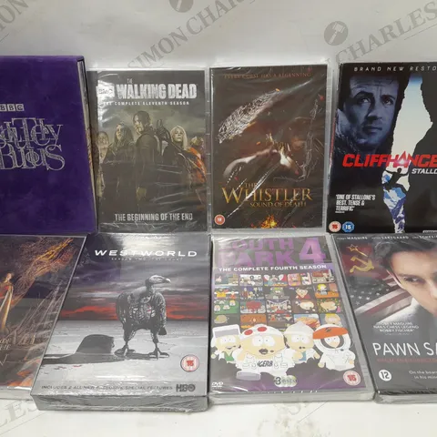 LOT OF APPROX 8 ASSORTED DVD'S TO INCLUDE THE WALKING DEAD, WESTWORLD SEASON TWO, CLIFFHANGER, ETC