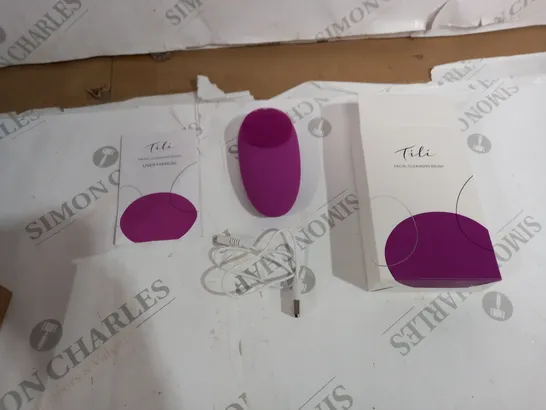 TILI RECHARGEABLE VARIABLE SPEED SILICONE FACIAL CLEANSING BRUSH PURPLE