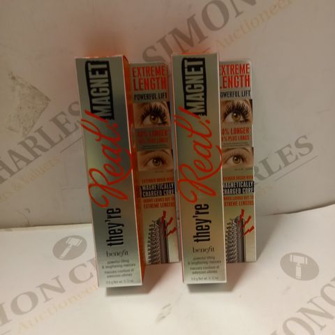 LOT OF 2 BENEFIT THEY'RE REAL MAGNET MASCARAS SUPERCHARGER BLACK