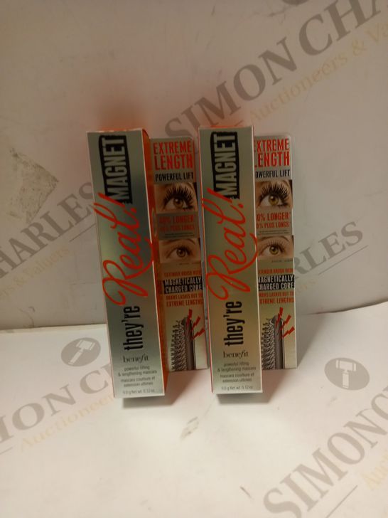 LOT OF 2 BENEFIT THEY'RE REAL MAGNET MASCARAS SUPERCHARGER BLACK