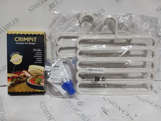 BOX OF APPROXIMATELY 20 ASSORTED ITEMS TO INCLUDE CRIMPIT TOOL, SIDESTREAM KIT, LAUNDRY BASKET ETC