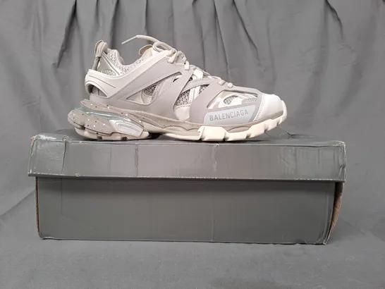 BOXED PAIR OF BALENCIAGA TRACK SNEAKERS IN BEIGE UK SIZE 5