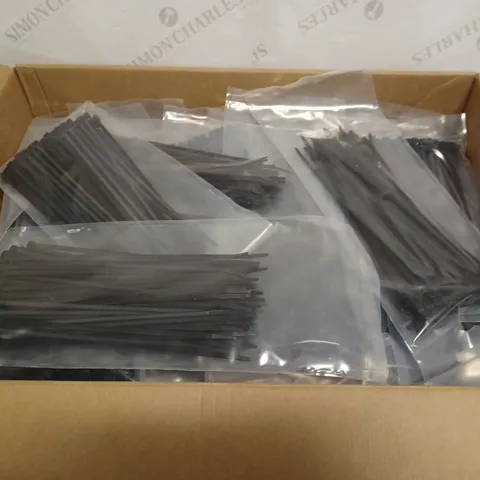 BOXED LOT TO CONTAIN APPROX. 50 PACKS OF CABLE TIES / ZIP TIES - BLACK 