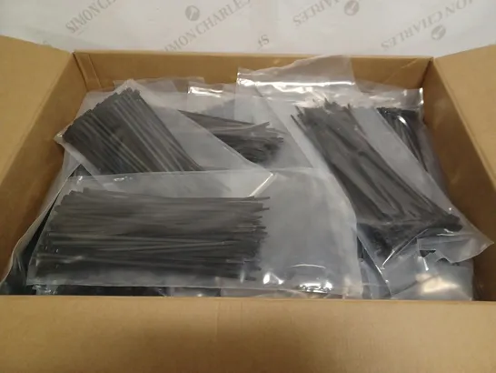 BOXED LOT TO CONTAIN APPROX. 50 PACKS OF CABLE TIES / ZIP TIES - BLACK 