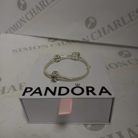 PANDORA SILVER CHARM BRACELET WITH DAUGHTER CHARM 