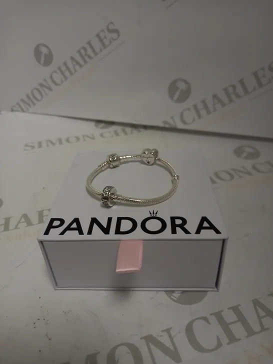 PANDORA SILVER CHARM BRACELET WITH DAUGHTER CHARM 