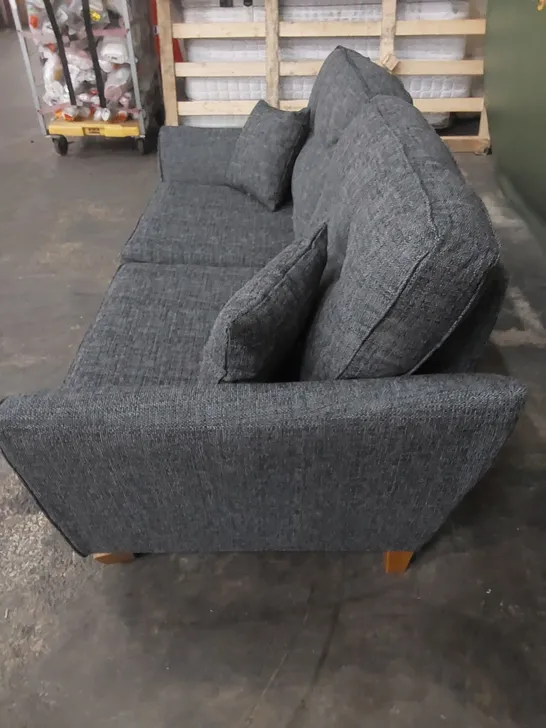 DESIGNER HALSTOW GREY FABRIC UPHOLSTERED SOFA 