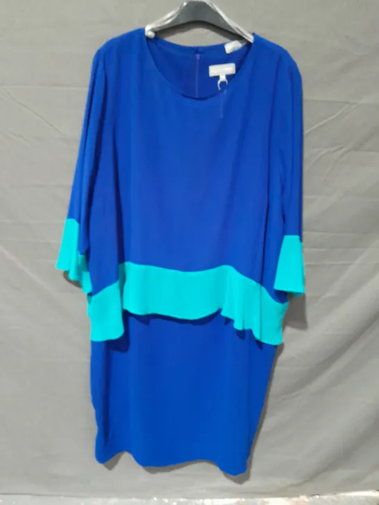 PERSONAL CHOICE BLUE DRESS WITH OVER SHIRT - 24