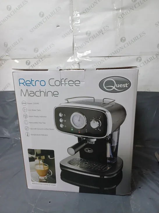 QUEST RETRO COFFEE MACHINE 1100W BLACK