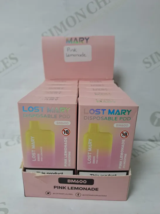 BOX OF 10 LOST MARY DISPOSABLE POD PINK LEMONADE 