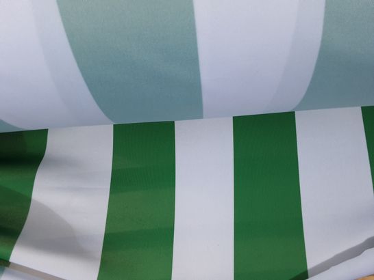 ROLL OF STRIPED GREEN/WHITE POLYESTER FOOTBALL SHIRT FABRIC- SIZE UNSPECIFIED 