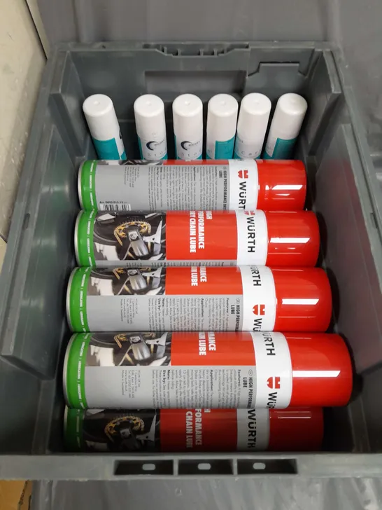 APPROXIMATELY 12 ASSORTED AEROSOLS TO INCLUDE CREP PROTECT , AIR FRESHENER , SHAVE GEL , ETC 