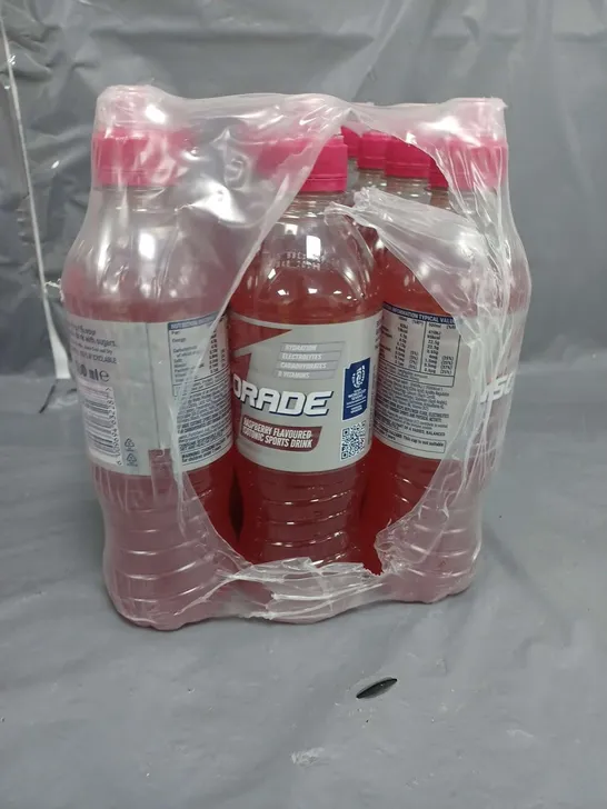 LOT OF 12 ISORADE RASPBERRY FLAVOURED ISOTONIC SPORTS DRINK 500ML PER BOTTLE