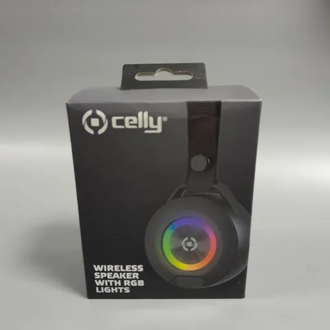 BOXED SEALED CELLY WIRELESS SPEAKER WITH RGB LIGHTS 