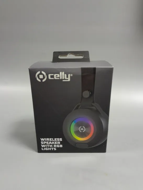 BOXED SEALED CELLY WIRELESS SPEAKER WITH RGB LIGHTS 