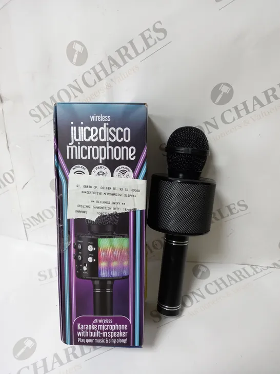 BOXED JUICE DISCO KARAOKE MICROPHONE WITH BUILT IN SPEAKER