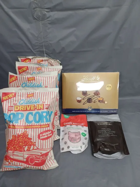 LOT OF 7 CONFECTIONARY ITEMS TO INCLUDE LINDT CHOCOLATES AND CANDY KITTENS