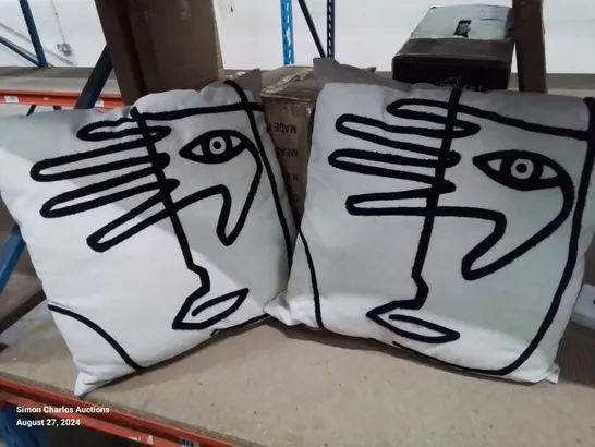 PAIR OF ABSTRACT ART CUSHIONS 