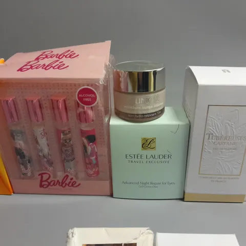LOT OF 7 ASSORTED BEAUTY AN D FRAGRENCE ITEMS TO INCLUDE TUBEREUSES 100ML AND ESTEE LAUDER NIGH REPAIR FOR EYES