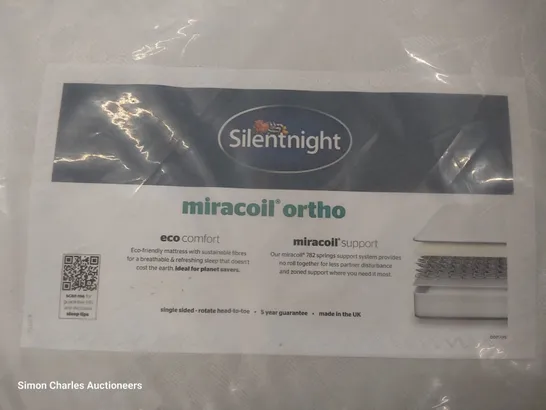 QUALITY BAGGED 3' SINGLE SILENTNIGHT MIRACOIL ORTHO MATTRESS 