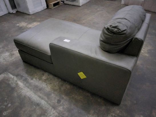 GREY LEATHER CHAISE SECTION 