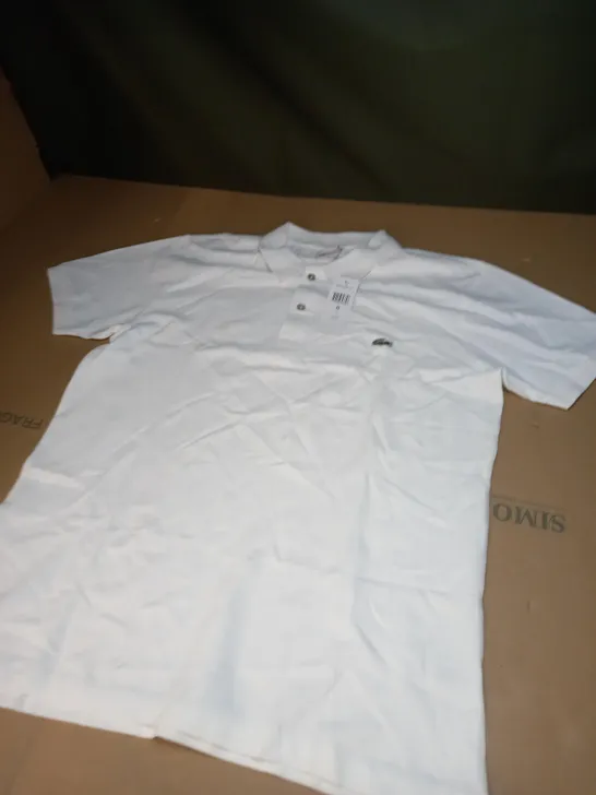 MENS WHITE LACOSTE POLO SHIRT SIZE 6