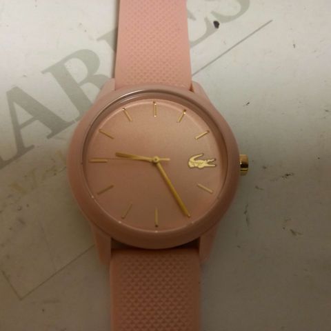 LACOSTE PINK RUBBER STRAP WATCH
