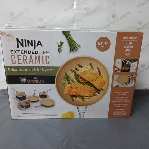 NINJA EXTENDED LIFE CERAMIC 5 PIECE COOKWARE SET CW95000UK