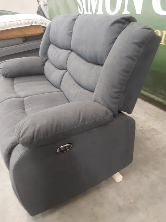 DESIGNER SORRENTO 2 SEATER GREY FABRIC UPHOLSTERED ELECTRIC RECLINER SOFA