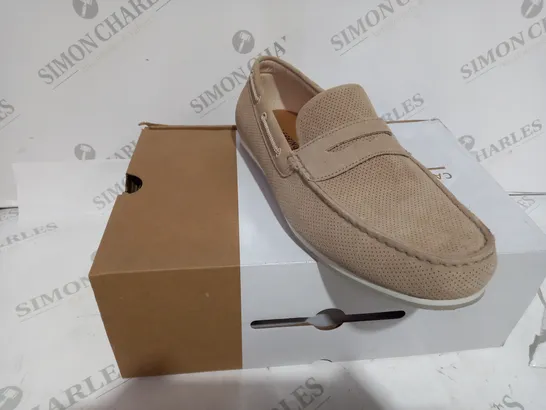 BOXED CALL IT SPRING PETRAJO SUED BEIGE LOAFER SHOE - SIZE 10 