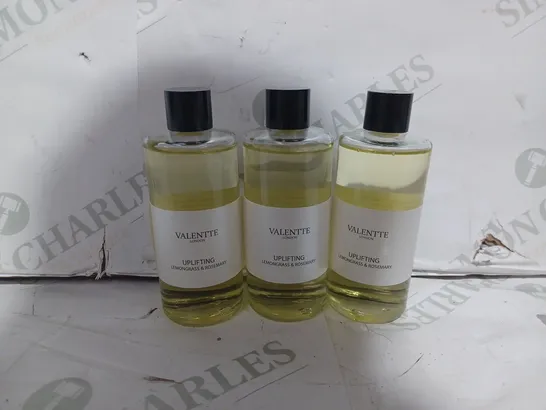 BOXED SET OF 3 VALENTTE UPLIFTING LEMONGRASS & ROSEMARY DIFFUSER 