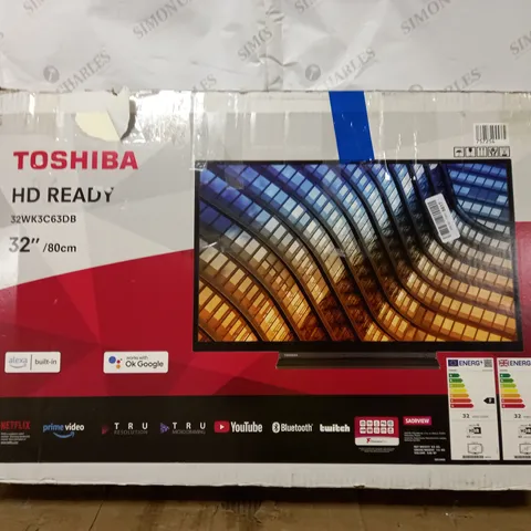 TOSHIBA 32WK3C63DB 32-INCH HD READY SMART TELEVISION-COLLECTION ONLY